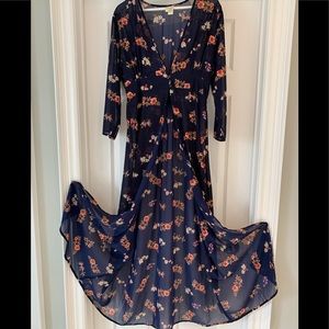 Japna floral flowing chiffon cover up long sleeve